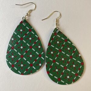 Faux Leather Christmas Style Dangle Earrings